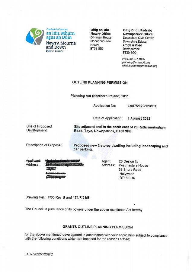 Building Site Adjacent To, The North East Of 23 Rathcunningham Road