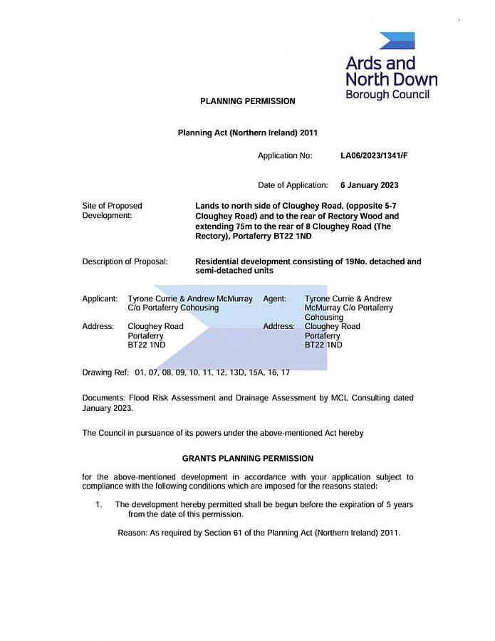 Development Lands At Cloughey Road