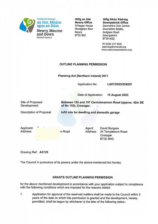 Freehold Building Site Between 153 And 157 Carrickmannon Road