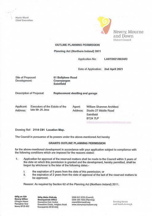 Building Site & Agricultural Lands, 61 Ballylone Road Building Site & Agricultural Lands, 61 Ballylone Road