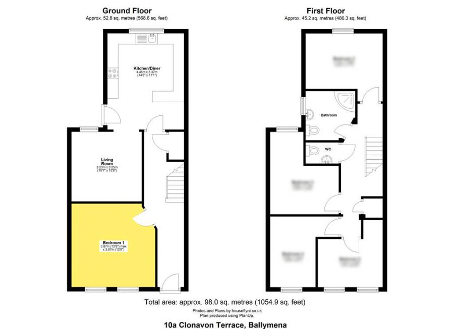 Bedroom 1, 10A Clonavon Terrace