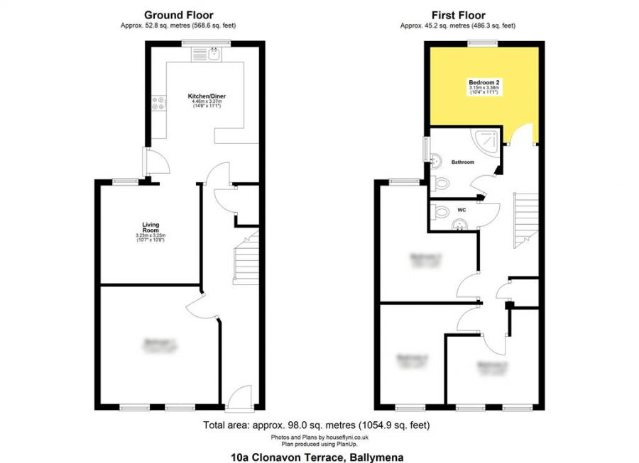 Bedroom 2, 10A Clonavon Terrace