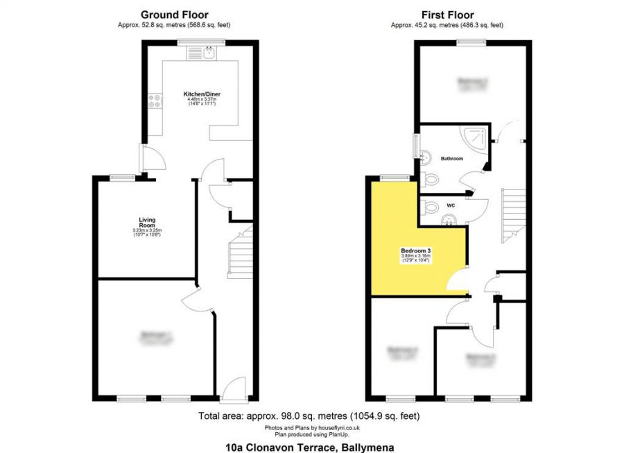 Bedroom 3, 10A Clonavon Terrace