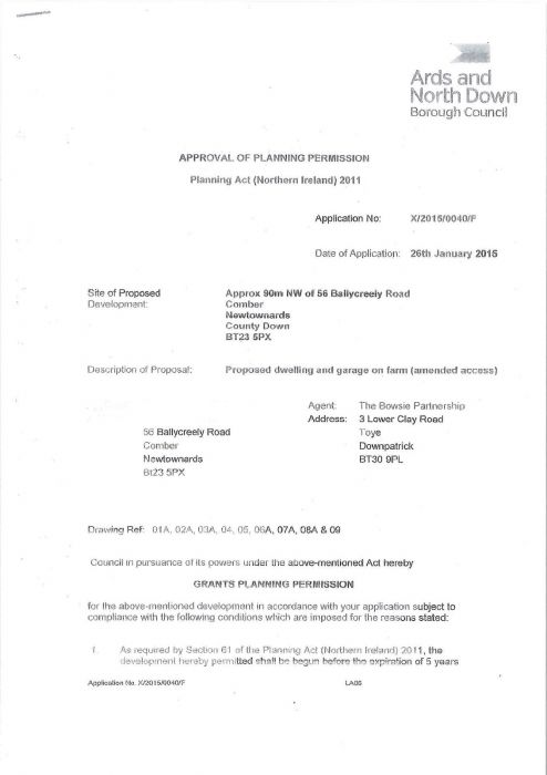 Adjacent To 56 Ballycreely Road