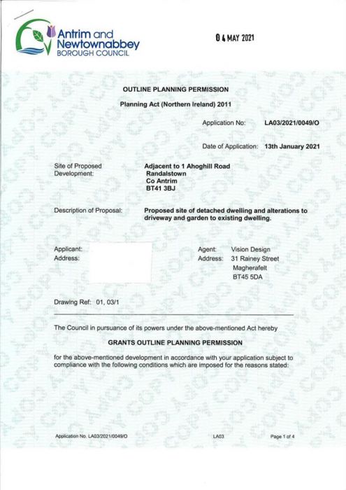 Site Adj. To 1 Ahoghill Road