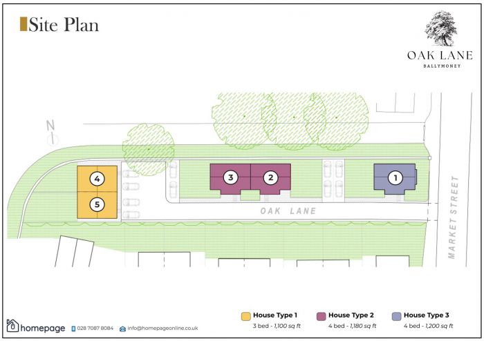 Site 1, (House Type 3) Oak Lane, Market Street