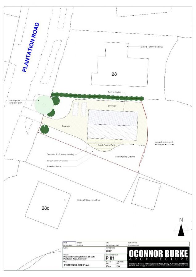 Between 28 & 28D Plantation Road
