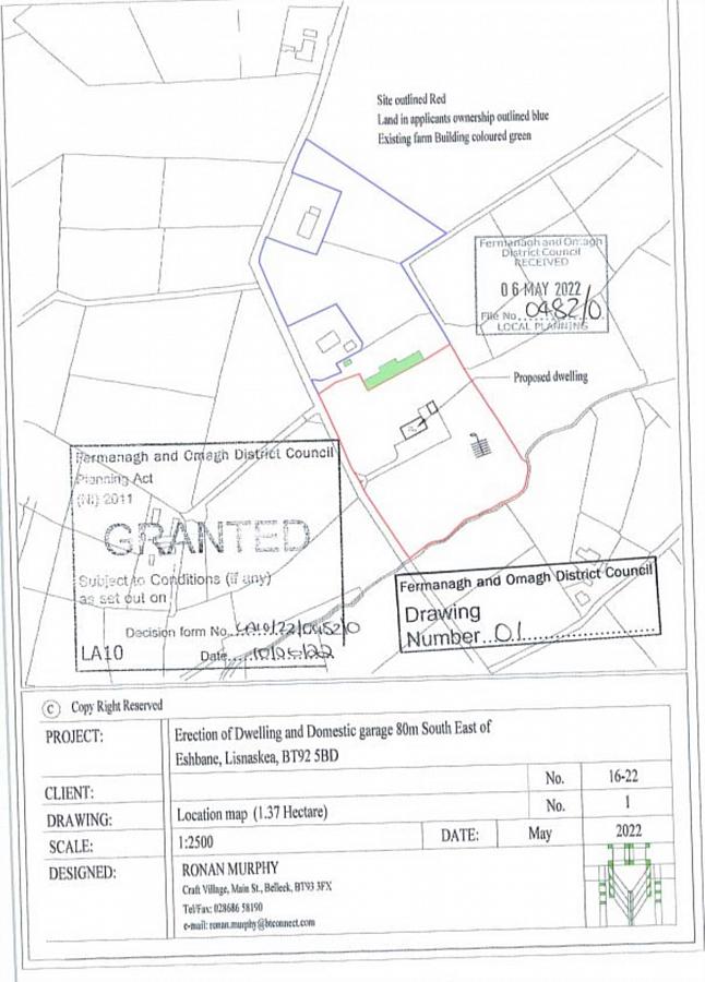 Circa 6.5 Acres Of Land & Two Building Sites Eshbane Road
