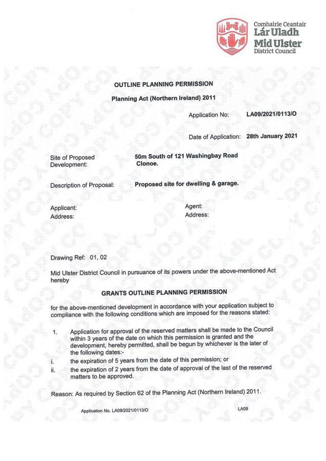 50M South of 121 Washingbay Road