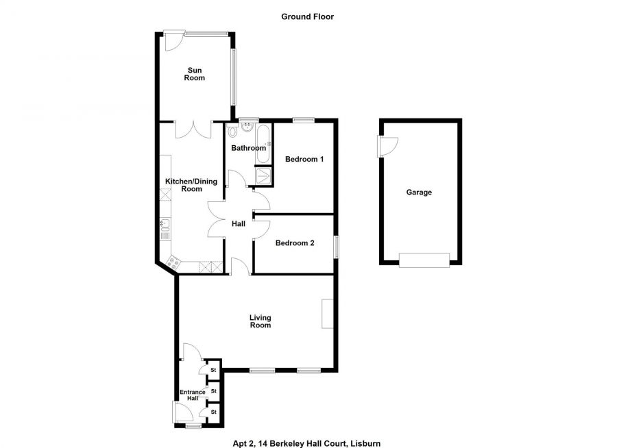 Apt 2 The Manor House, 14 Berkeley Hall Court