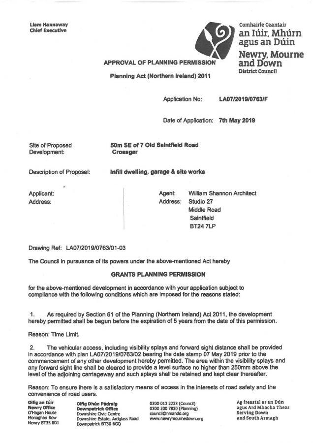 ** Building Site ** , 7 Old Saintfield Road ** Building Site ** , 7 Old Saintfield Road