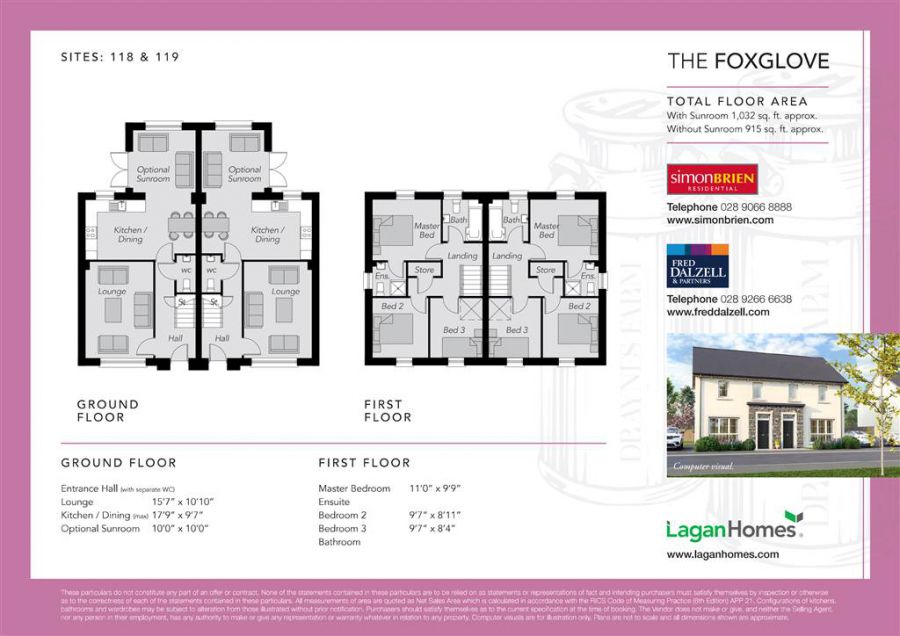 The Foxglove SR15.2a Includes Sunroom , L493 Charlestown Hall
