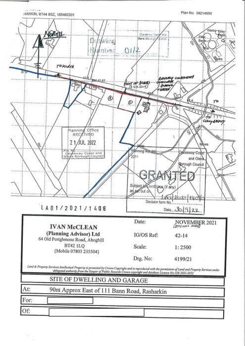 Site 1, Approx. 45M East Of 111 Bann Road Site 1, Approx. 45M East Of 111 Bann Road
