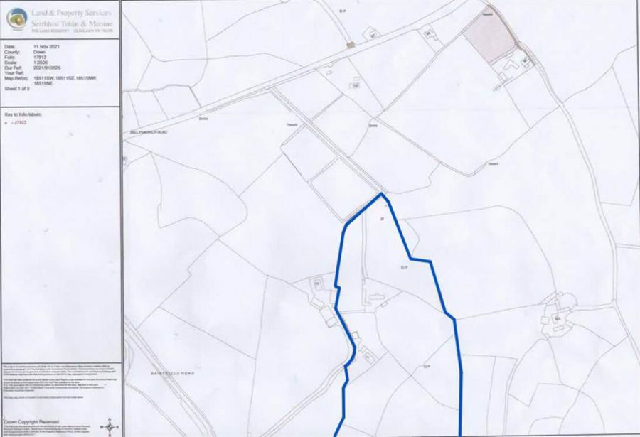 Bungalow with c. 20.5 acres, 71 Saintfield Road