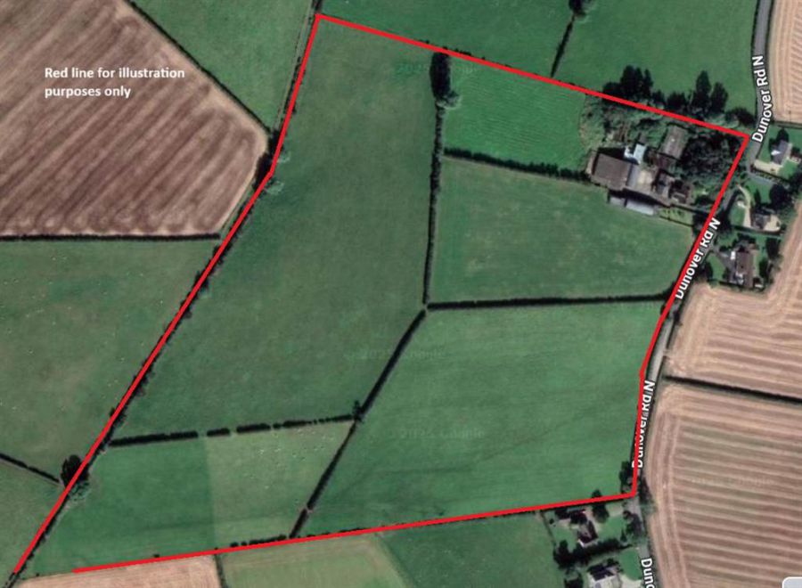 28 ACRE FARM WITH DWELLING AND OUTHOUSES, 6 Dunover Road North